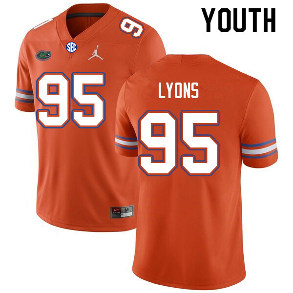 Youth #95 Jamari Lyons Florida Gators College Football Jerseys Sale-Orange